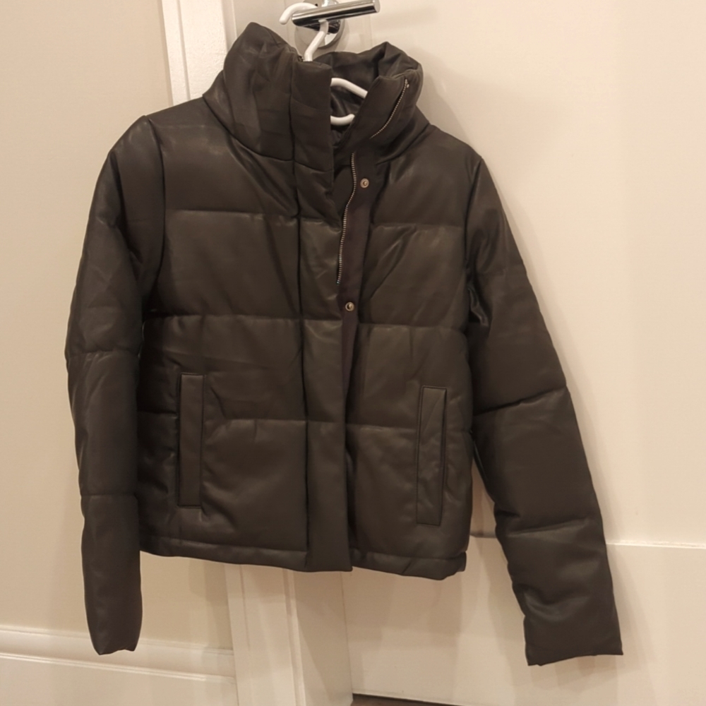 BNWOT COLIN's faux leather bomber jacket (Women's XS, Dark Green)